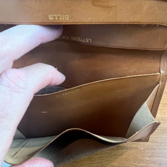 Vintage Old Travel Wallet Gold Lettering Passport Landing Card Luggage Ticket - Picture 9 of 15